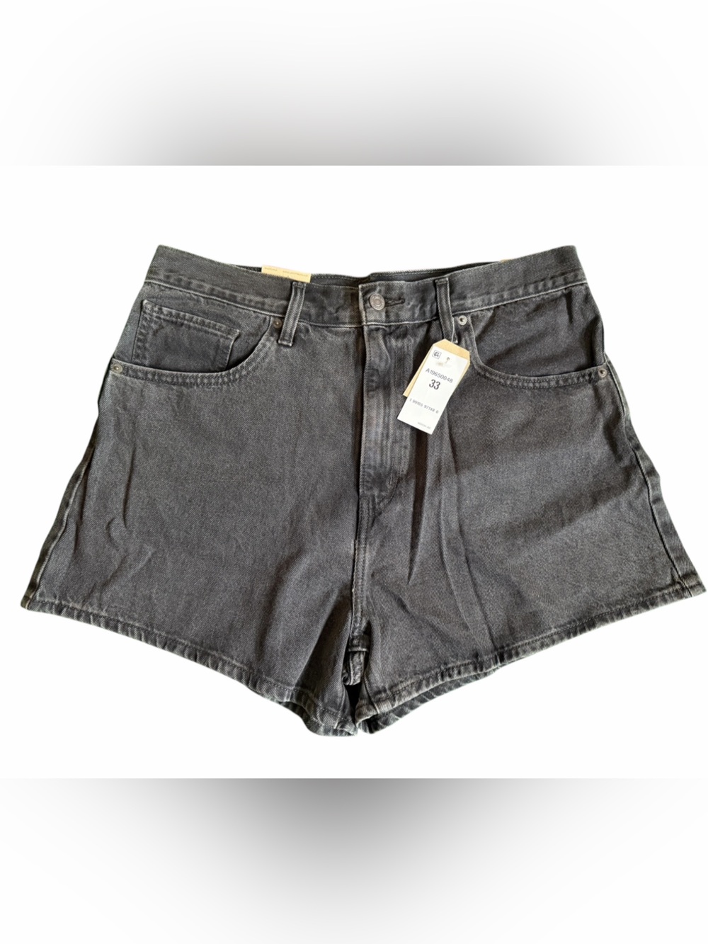 Levi’s High Waisted Mom Shorts Black Denim W33 NWT A19650048